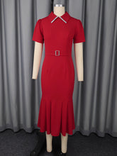 Elegant Lapel Cocktail Bodycon Mermaid Dress
